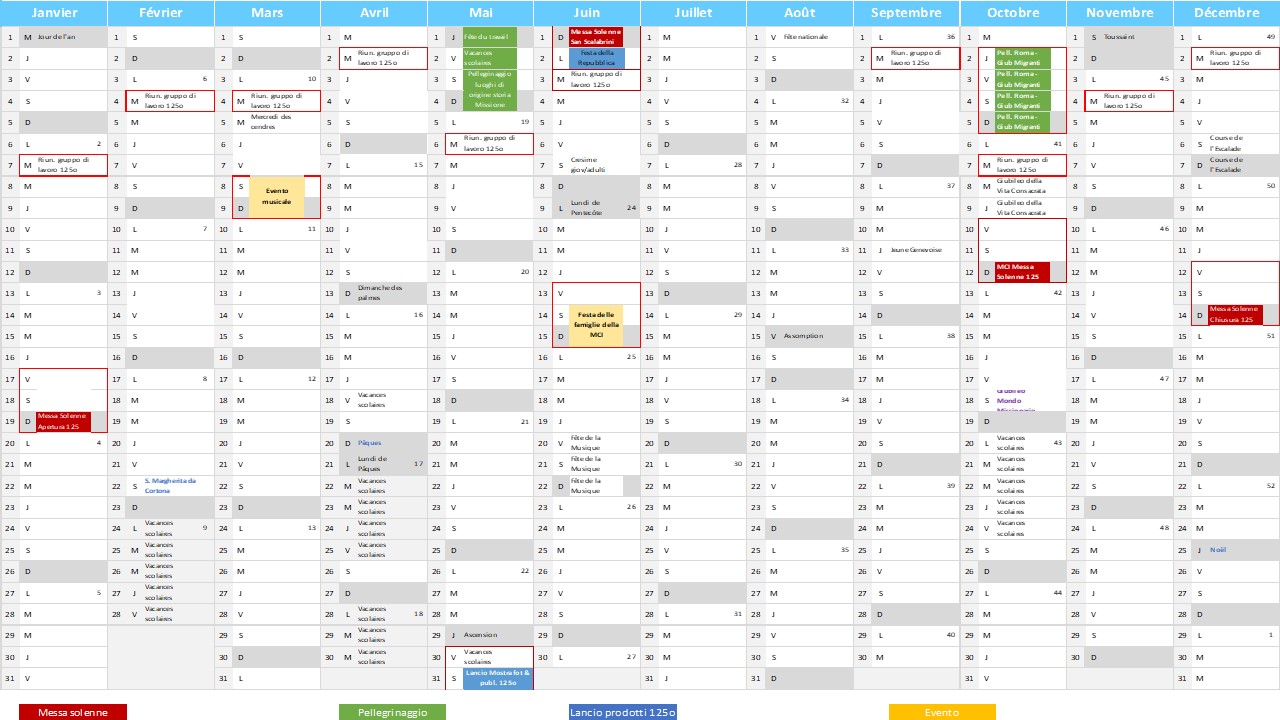 Calendario 125mo